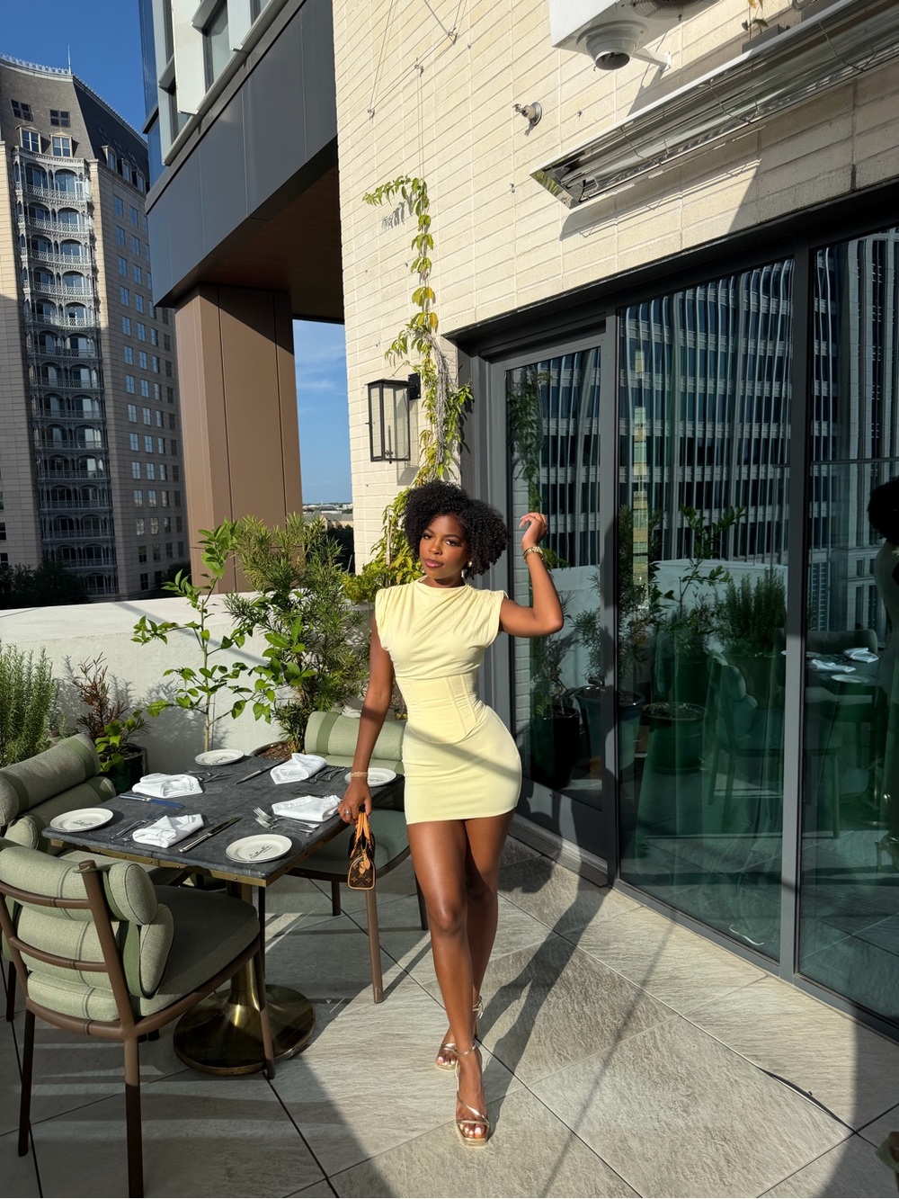 MARS THE LABEL SANDRA CORSET MINI DRESS IN YELLOW